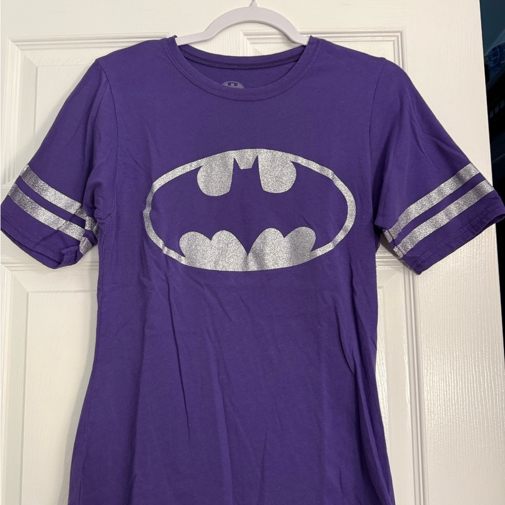 Batman Purple and Silver Short Sleeve Tee